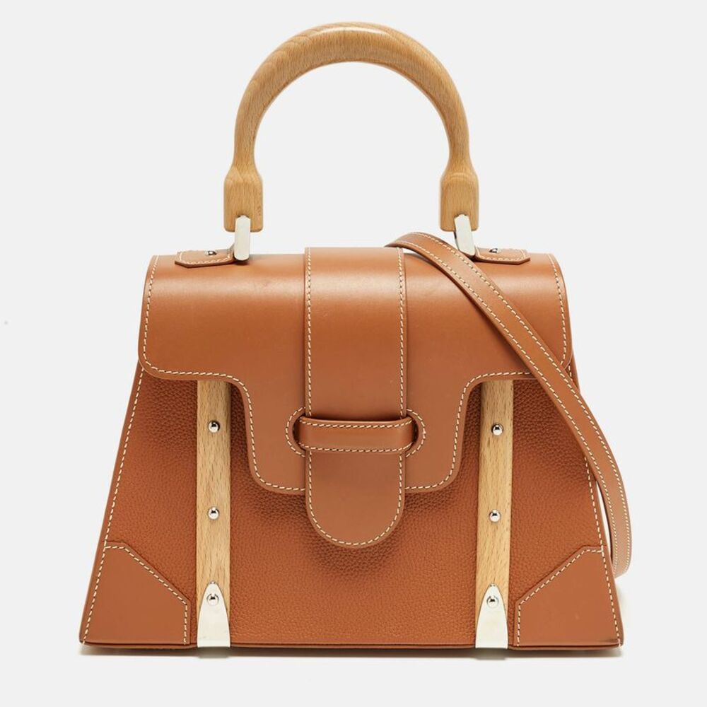 Goyard Saigon Pm Brown Leather Top Handle Bag